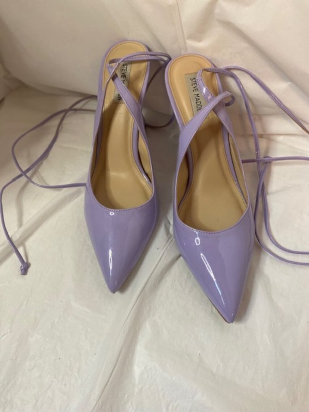 Steve Madden Volly Lavender Patent Lace-Up Pump Heels, Women's size 11M